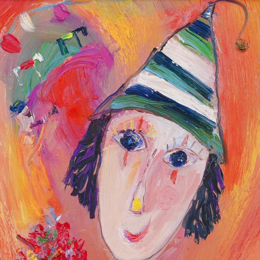 ギャラ藤]真作保証/塙賢三『サーカス』/油彩SM号/A-888 (検索)骨董