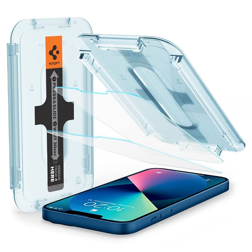 【数量限定】フィルム 保護 対応 Mini Mini iPhone13 貼り付けキット付き 用 2枚入 13 iPhone ガラスフィルム Fit EZ Spigen