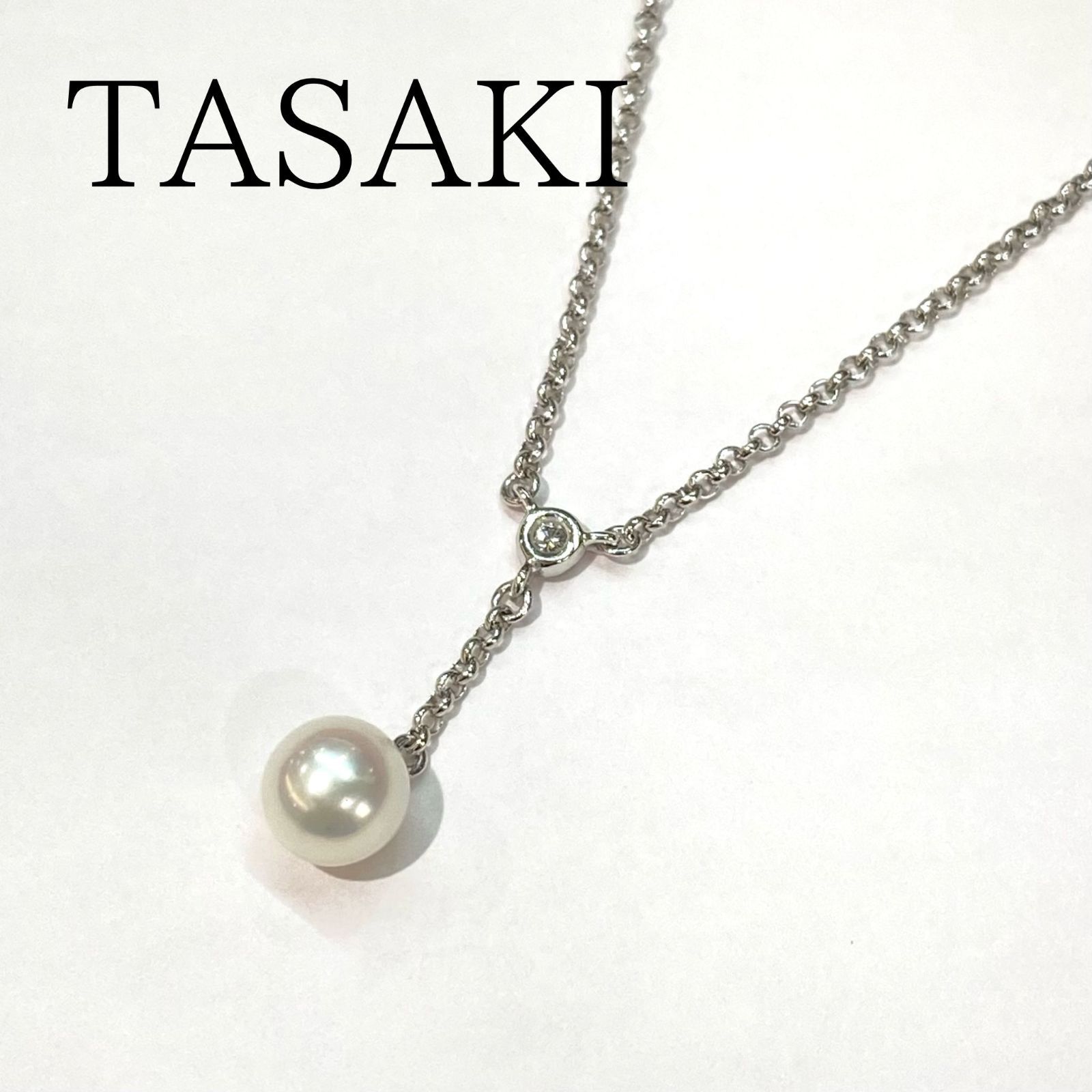 人気?TASAKI タサキ K14 ホワイトゴールド パール ダイヤモンド 0.02 