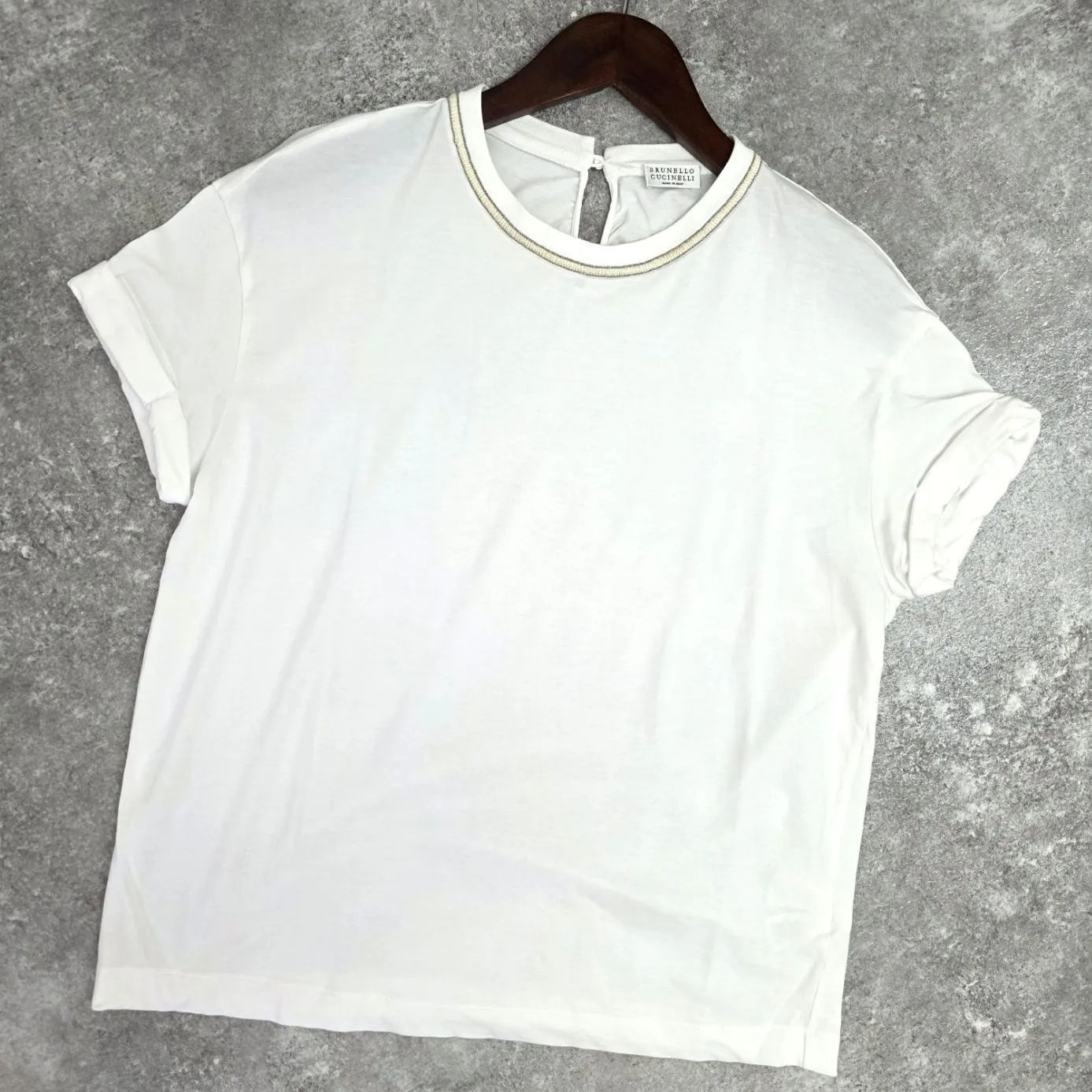 BRUNELLO CUCINELLI - 2020-21ss☆美品☆ブルネロクチネリ モニーレ装飾　Tシャツ BRUNELLO CUCINELLI - 2020-21ss☆美品☆ブルネロクチネリ