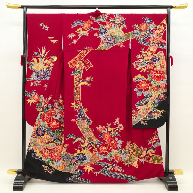 美品 正絹 京紅型 トールサイズ 振袖 着物 A1936 51D987D4-B86B-4F36-BC85-