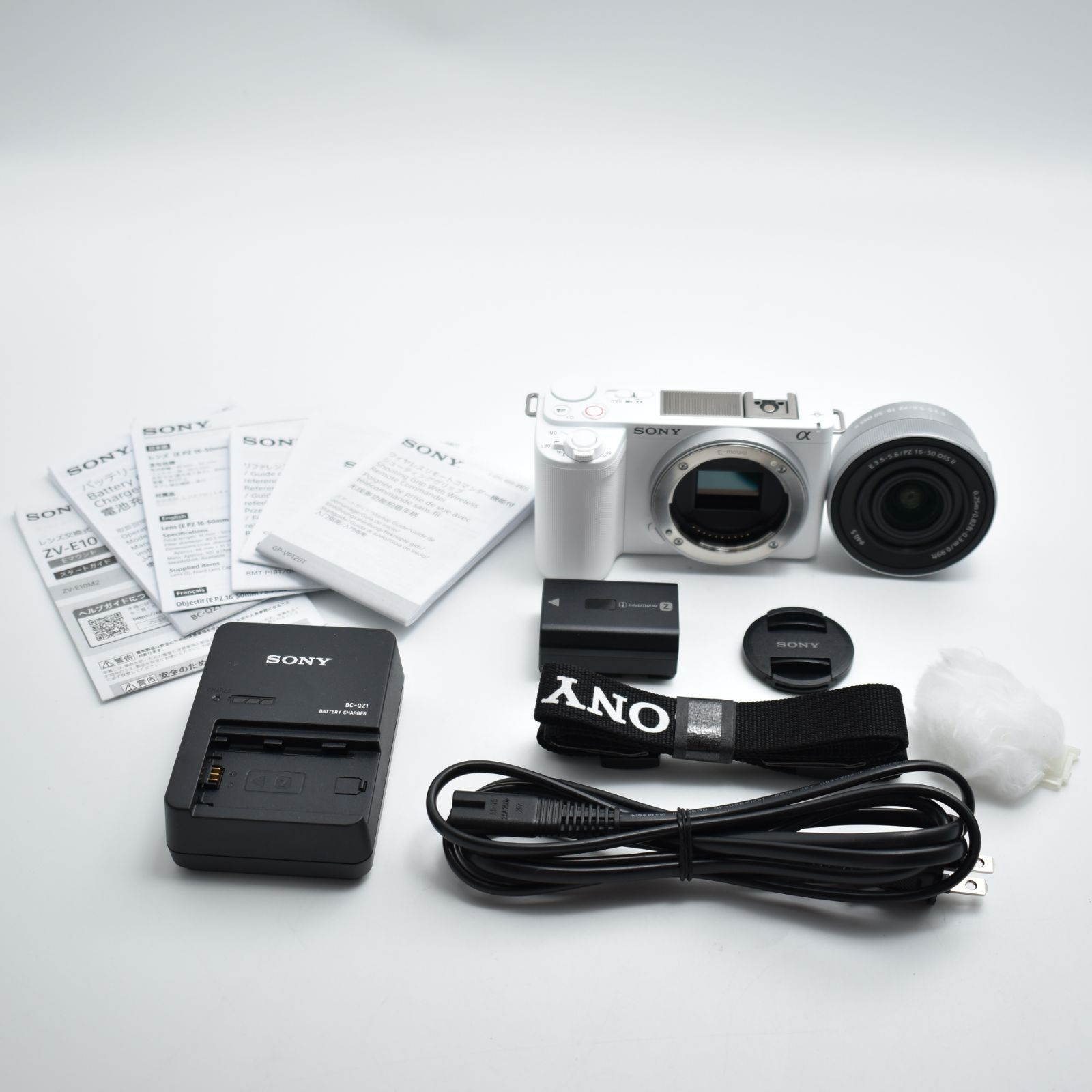 B 8022 SONY ソニー Vlog用カメラ レンズ交換式VLOGCAM APS-C ミラーレス一眼カメラ ZV-E10M2 パワーズームレンズキット 同梱レンズ SELP16502 ウィンドスクリーン付属 ホワイト ZV-E10M2K WQ