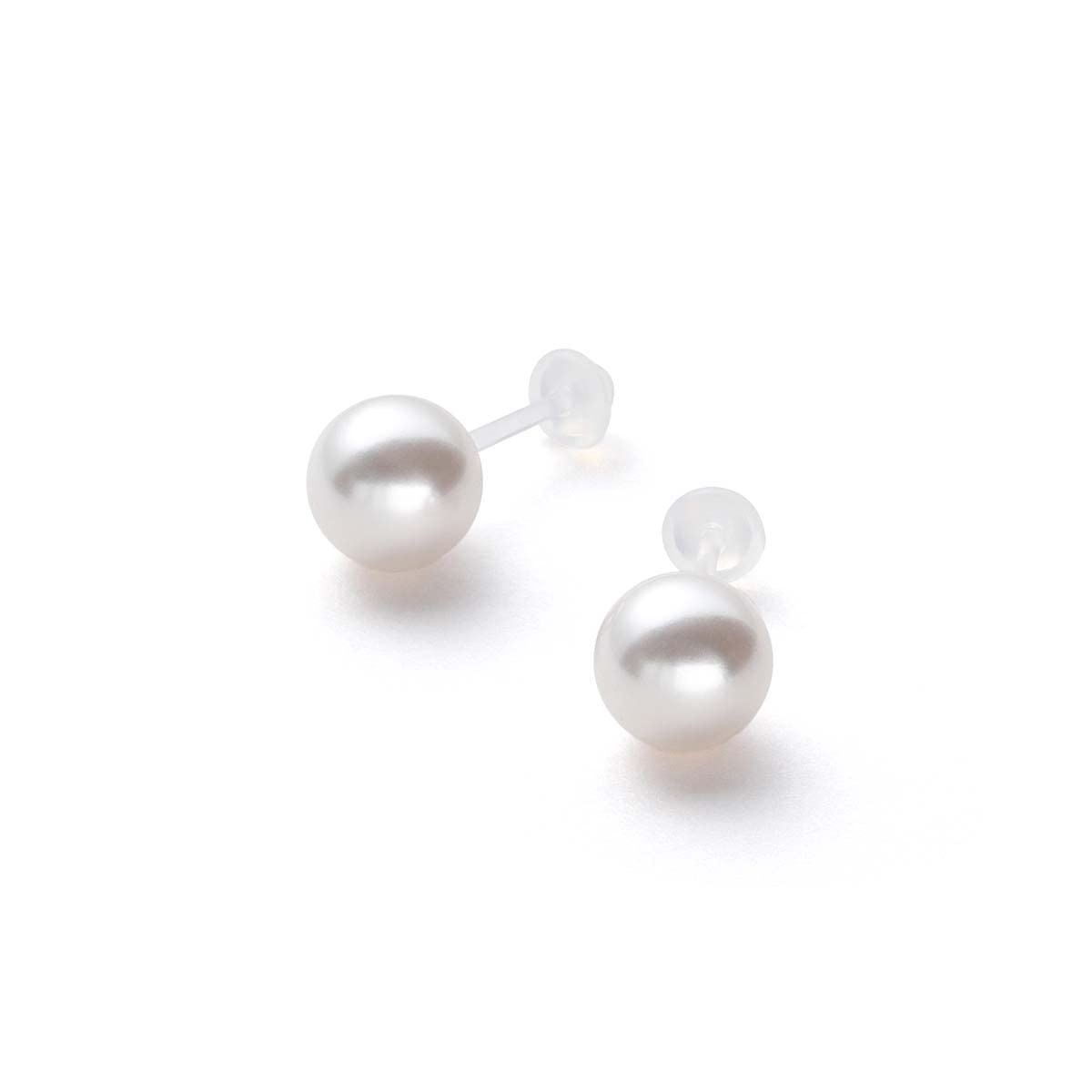 8mm ホワイト 冠婚葬祭 フォーマル レディース 金属アレルギー対応 ブランド 真珠ピアス 樹脂製 国産 ピアス パール