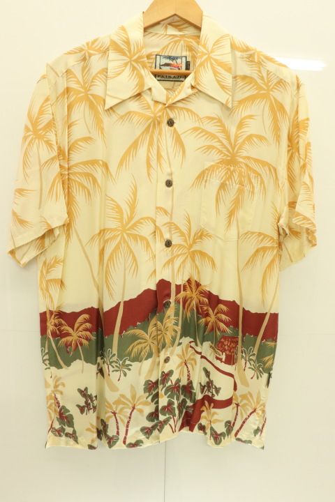  PAIKAJI メンズアロハシャツ M アロハシャツ PAIKAJI M ベージュ 肌色 総柄