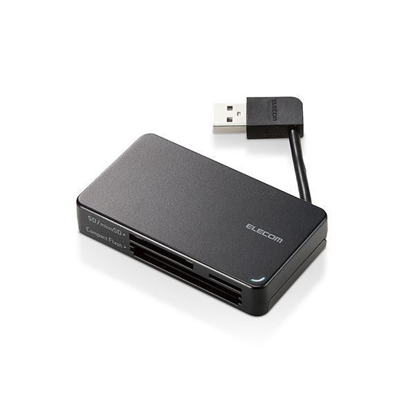 5個セット エレコム USB2.0対応メモリカードリーダー|ケーブル収納型タイプ ブラック MR-K304BKX5