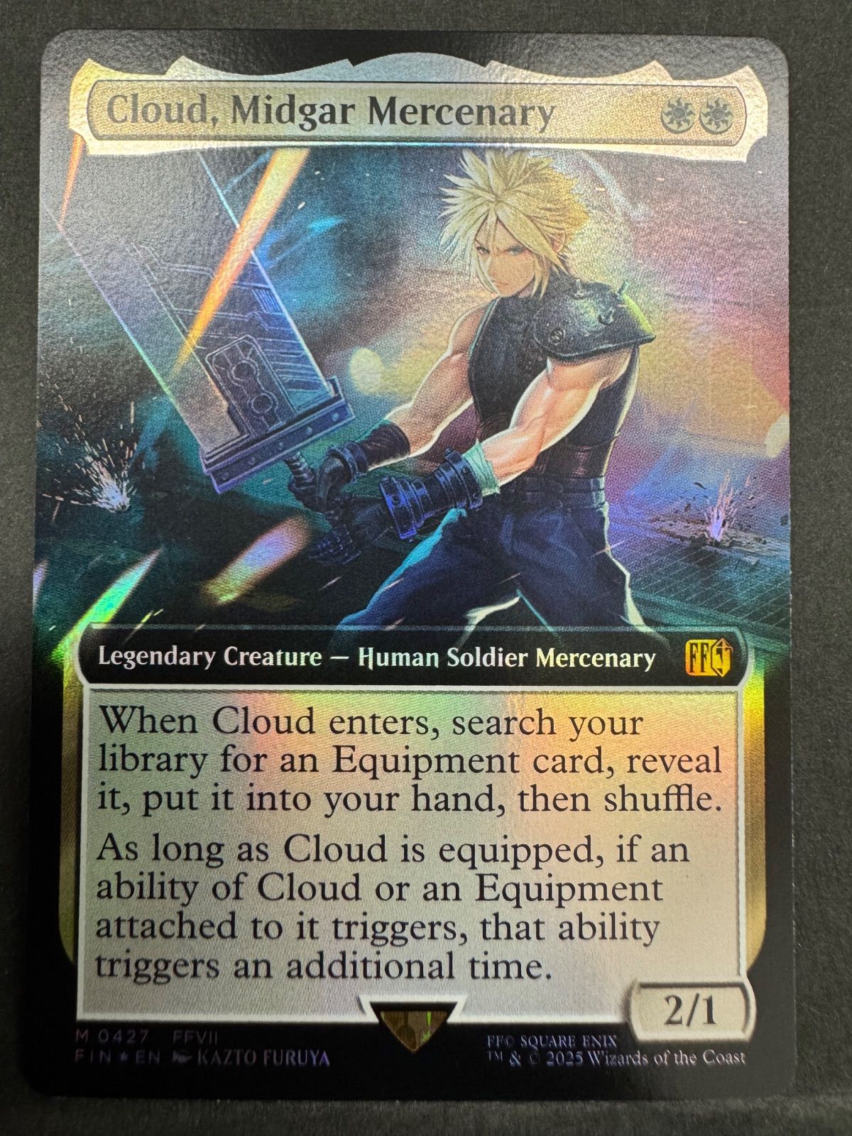 MTG 拡張アート　ミッドガルの傭兵、クラウド　英foil FOIL)ミッドガルの傭兵、クラウド/Cloud, Midgar Mercenary