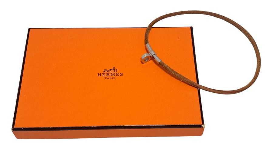 エルメス ネックレス チョーカー レザー ＨＥＲＭＥＳ キテ ブラウン ...