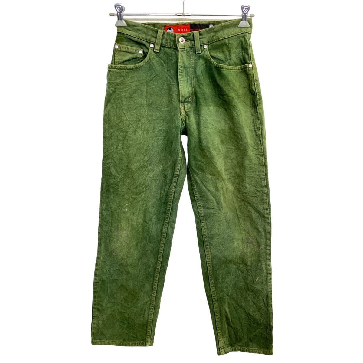 Levi's silver Tab デニムパンツ W29 リーバイス シルバータブ ルーズ グリーン コットン USA製 古着卸 アメリカ仕入 2407-74