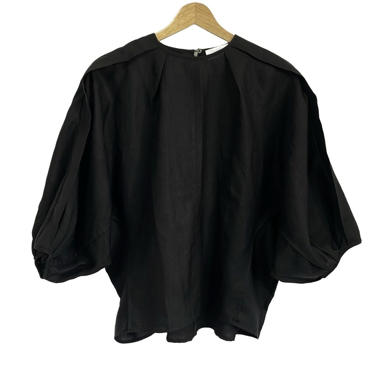 MIESROHE ミースロエ 七分袖カットソー サイズ1 S レディース - 黒 クルーネック|バルーン袖|ドルマンスリーブ