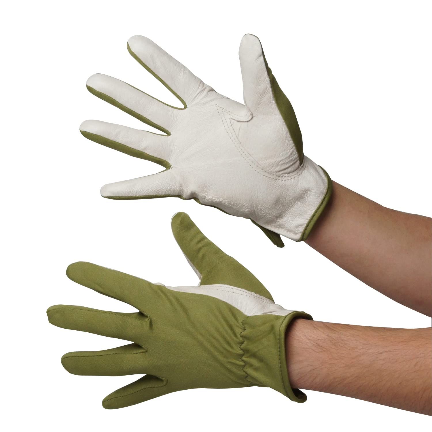 ACE 10双パック 豚本革 精密作業用手袋 ライナー手袋 Lサイズ AG 620 10 P グリーン