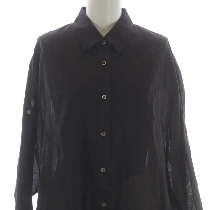 ebure ブラウン ロングシャツワンピース 楽天市場】シャツワンピース