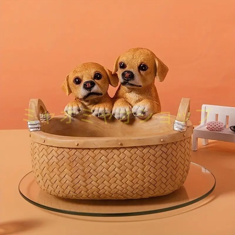 リアル犬の樹脂製置物 中型 わん ちゃん