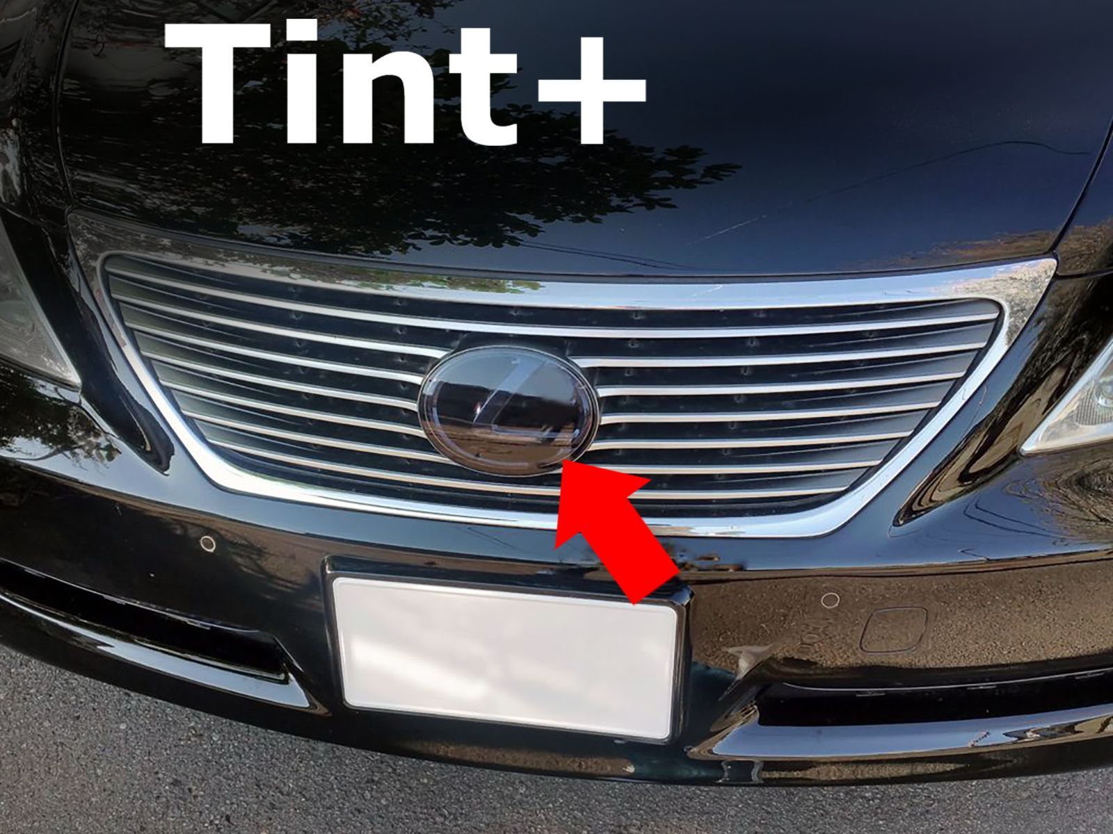 Tint+カット済み エンブレム スモークフィルム(フロントのみ スモーク 
