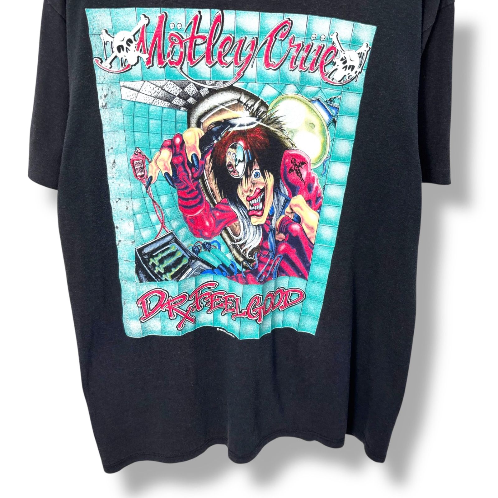 Rare】 80s MOTLEY CRUE DR FEELGOOD Band T-Shirt 【XL】 80年代 