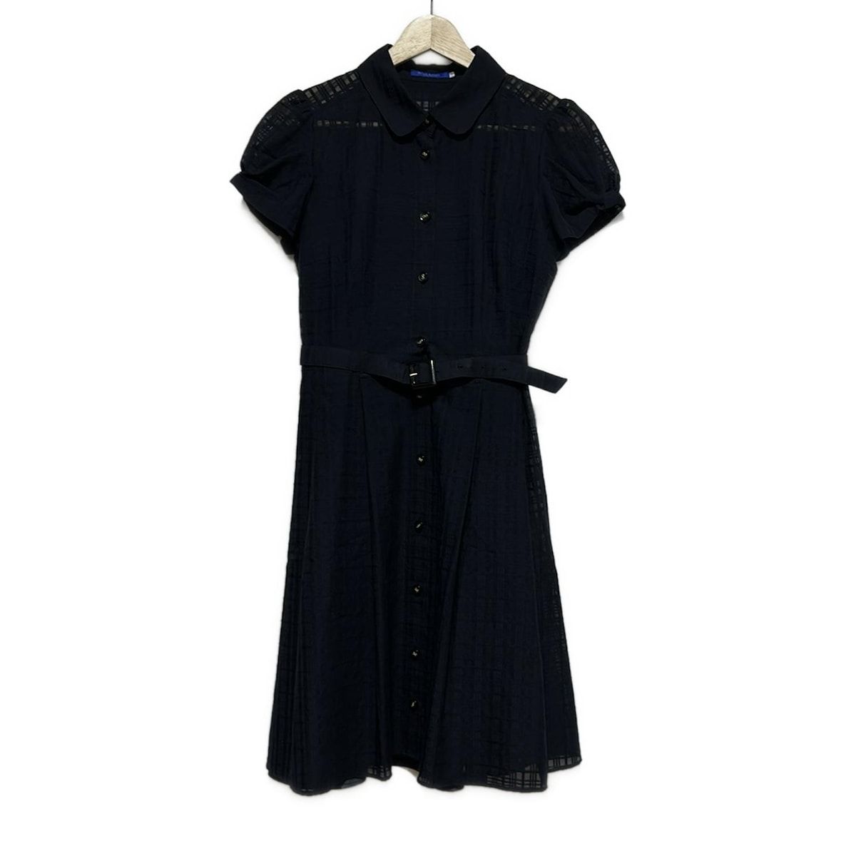 新品✨ ブルーレーベルクレストブリッジ　半袖ワンピース　飾りボタン 紺　Sサイズ BLUE LABEL CRESTBRIDGE #snc ブルーレーベル クレストブリッジ