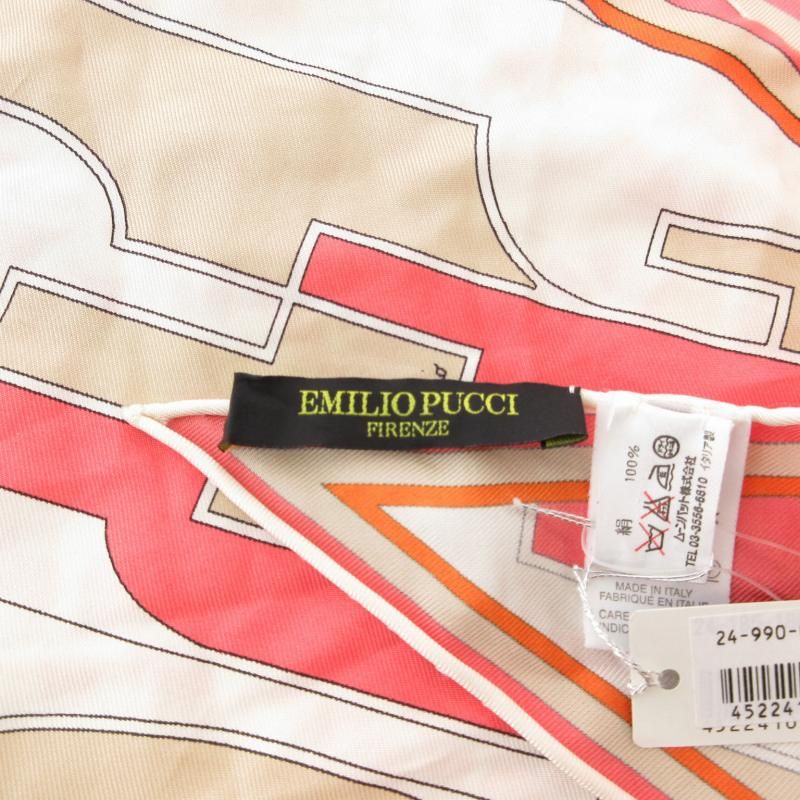 エミリオプッチ EMILIO PUCCI スカーフ チーフ ひし形 総柄 絹