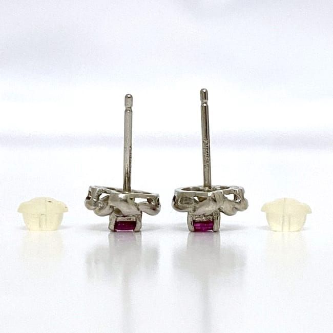 ピアス f-21524 美品 Pt850 プラチナ ダイヤモンド ルビー