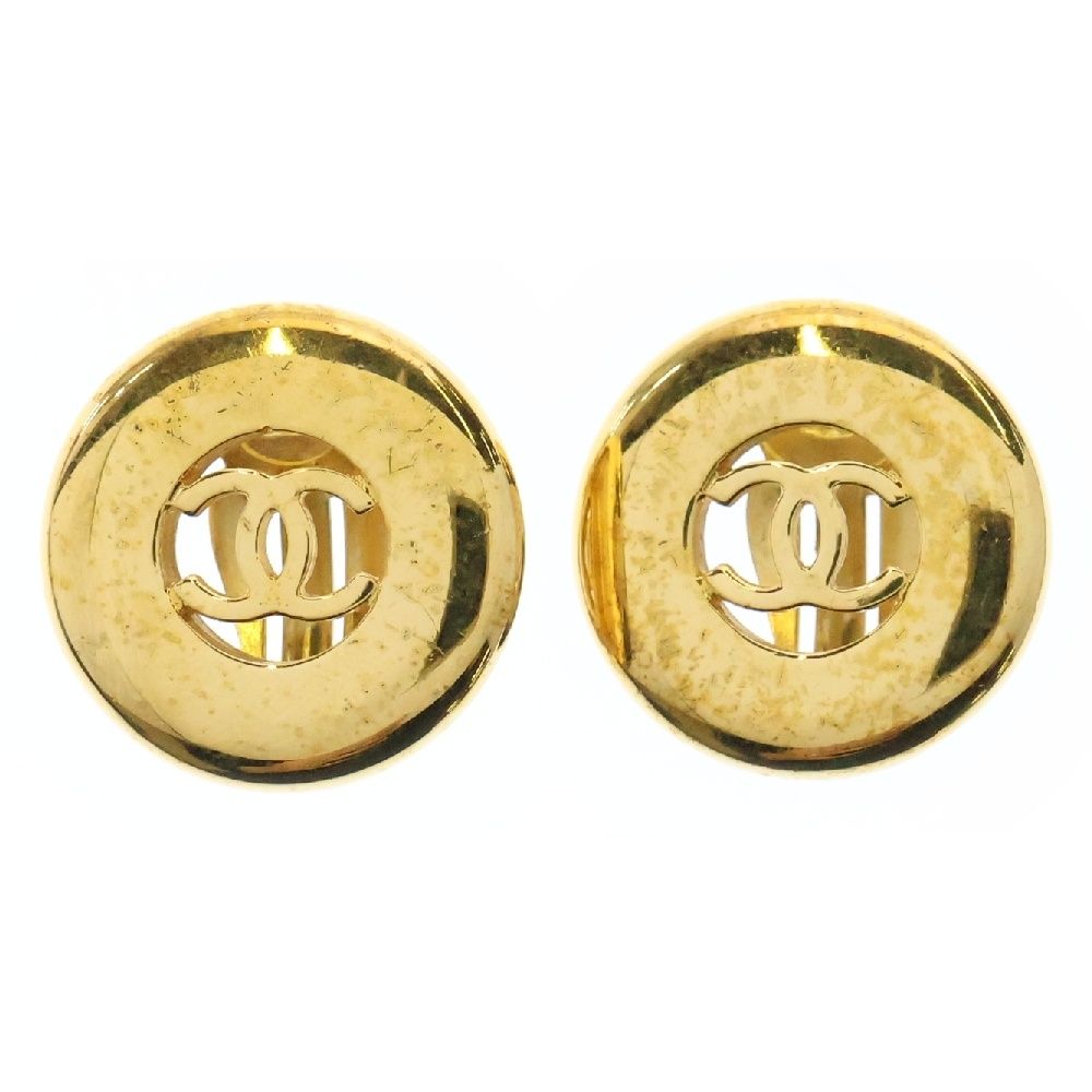 CHANEL シャネル ココマーク ラウンド イヤリング ゴールド GP 96A アクセサリー