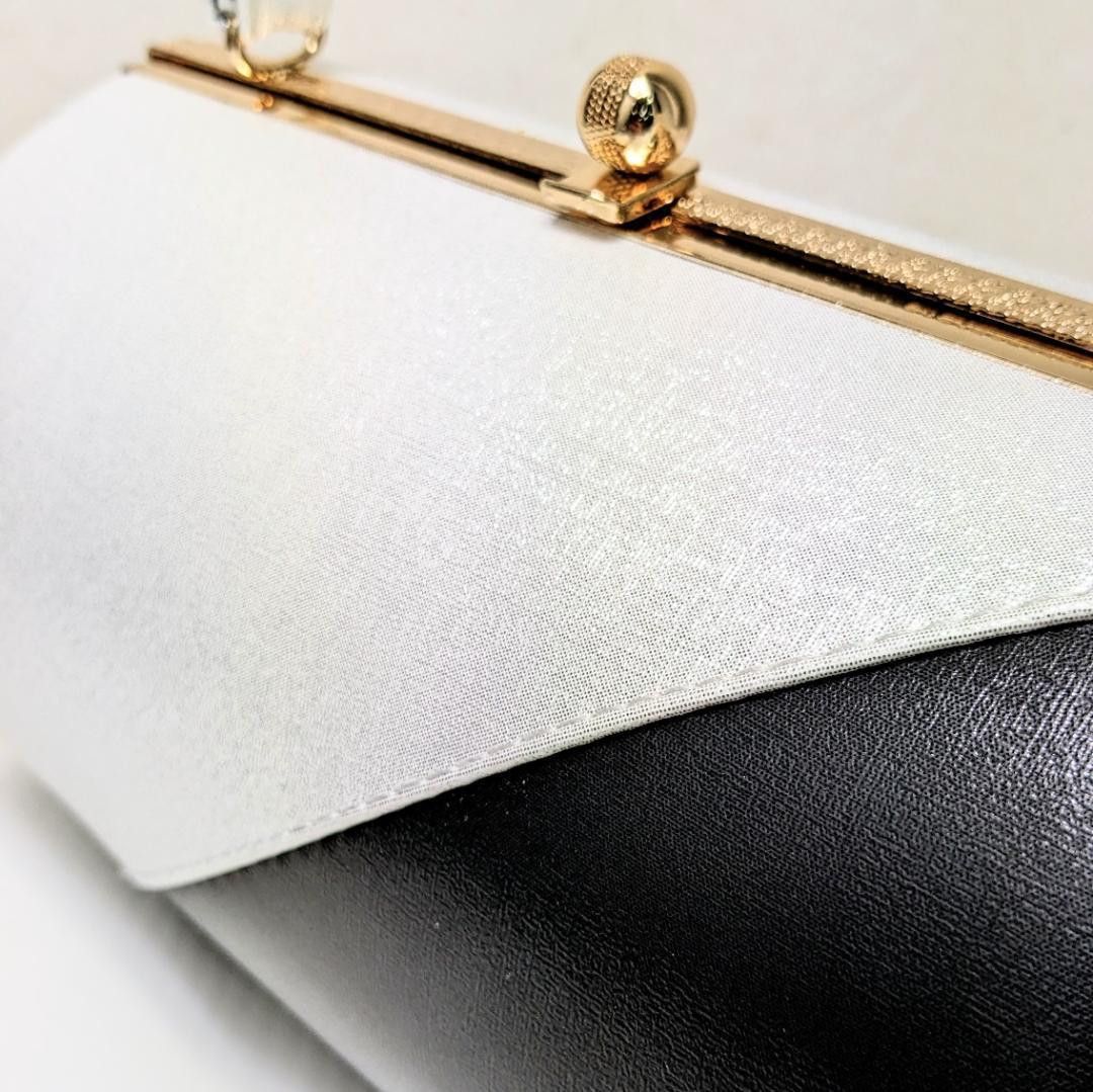 和装 草履バッグセット 帯地 無地 黒×白 3枚芯 フリーサイズ k16-19  