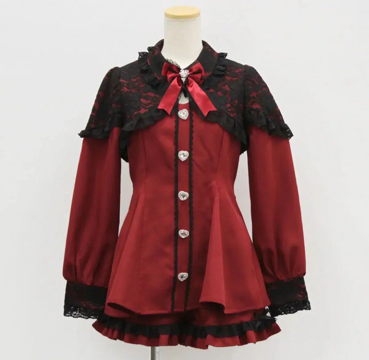 DearMyLove ディアマイラブ キラキラと ハートビジュー レース フリル セットアップ LL