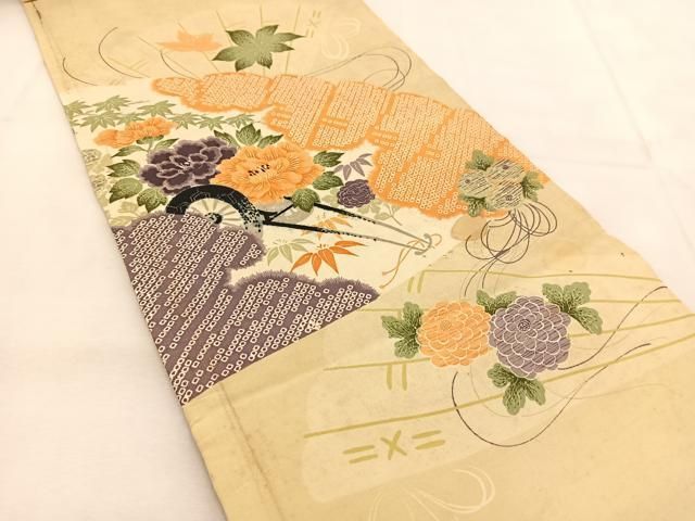 平和屋着物◎九寸名古屋帯 風景文 金銀糸 正絹 逸品 AAAN2214jh