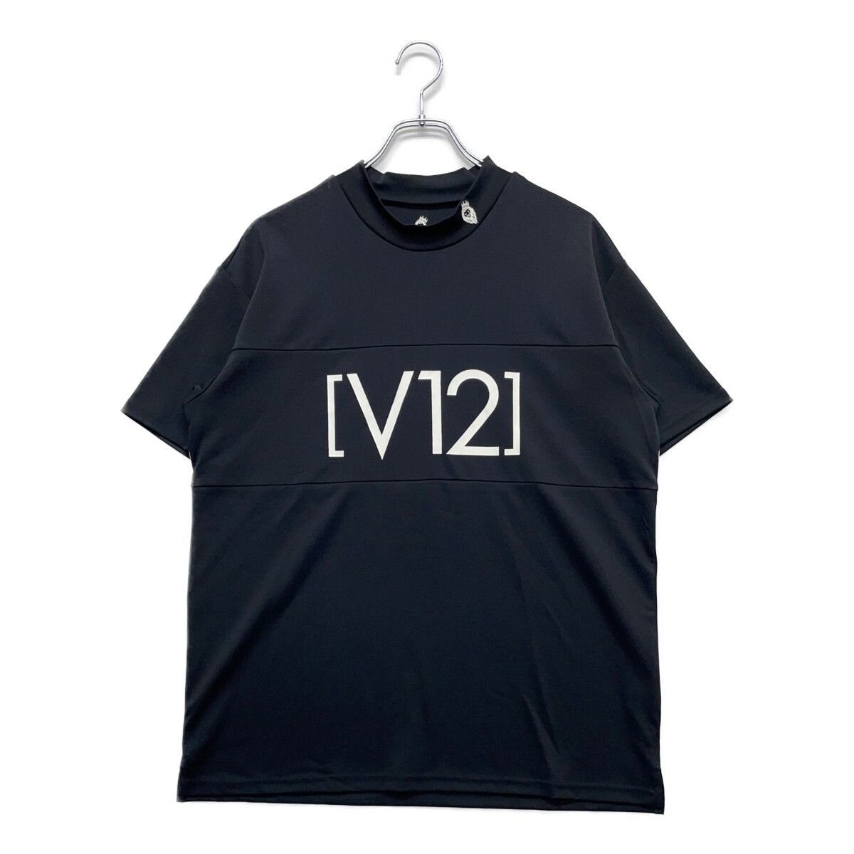 メンズ ヴィ・トゥエルヴ V12 半袖Tシャツ L 黒 ブラック モック