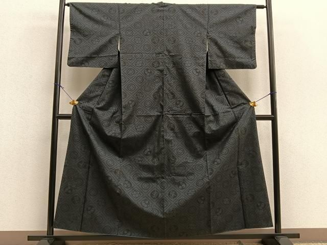 平和屋着物○本場大島紬 7マルキ 花丸文 正絹 逸品 DAAU5284ps