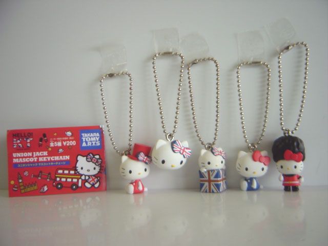 ♯Itm06GZ　ハローキティユニオンジャックマスコットチェーン全5種 HELLO KITTY ユニオンジャック マスコットキーチェーン｜商品