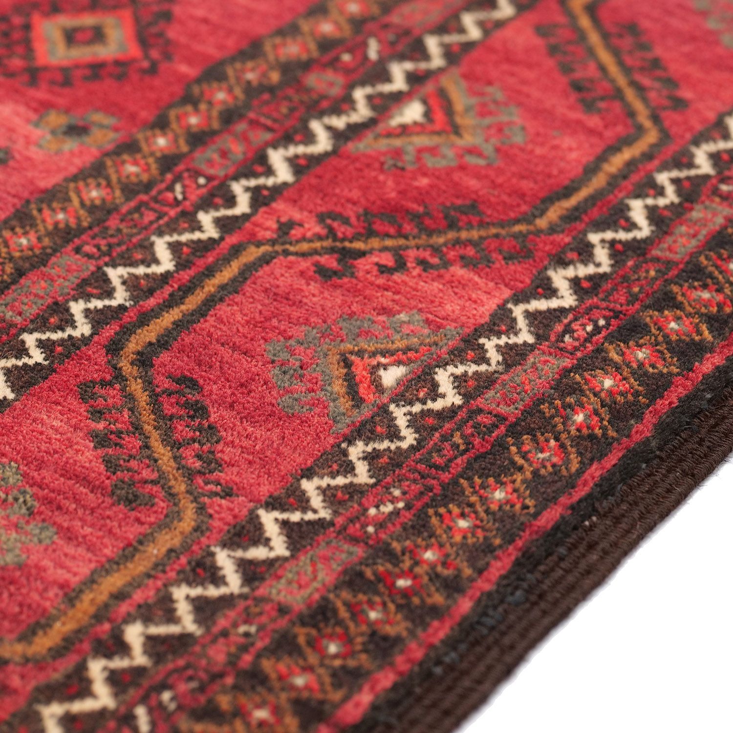 ザーボル 1950年代 2800×1350mm セミアンティーク ダイヤモンドモチーフ 手織り - carpet-アンティークペルシャ絨毯 ヴィンテージラグ専門店 MARWIL-DEMENAGEMENTS_CH