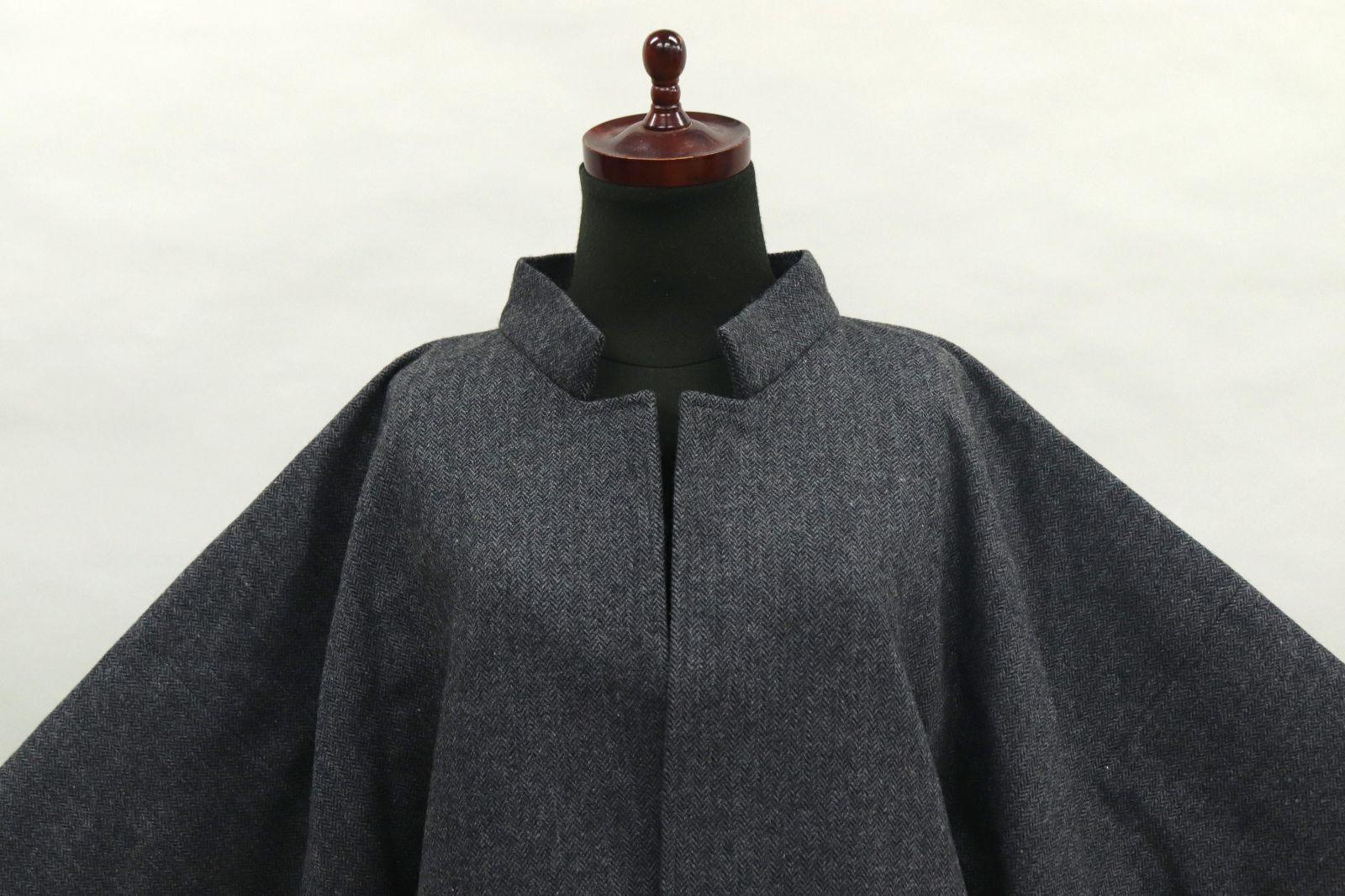 eha3308 メンズ 日本製 ウール スタンドカラー 角袖 和装用 ロングコート