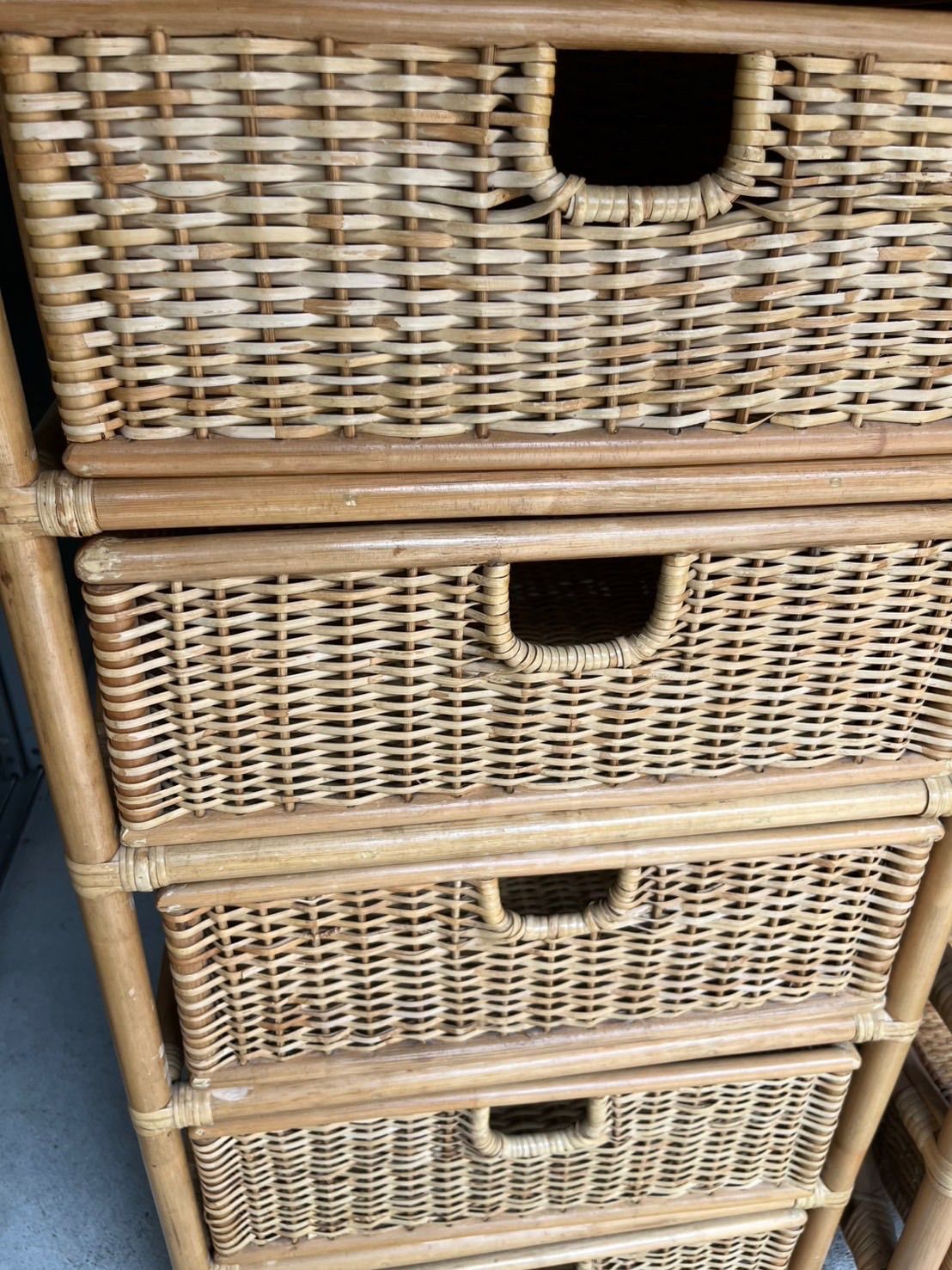 アーチラタン籐 家具 収納 コートラック チェスト レトロ アンティーク