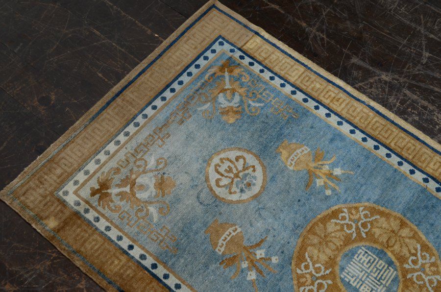 蔵A5415b 古い緞通 段通 敷物 絨毯 木綿 堺赤穂鍋島 MARWIL-DEMENAGEMENTS_CH