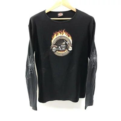 ＄HARLEY-DAVIDSON 2004年製 スパイダー Tシャツ サイズ2XL ブラック 19