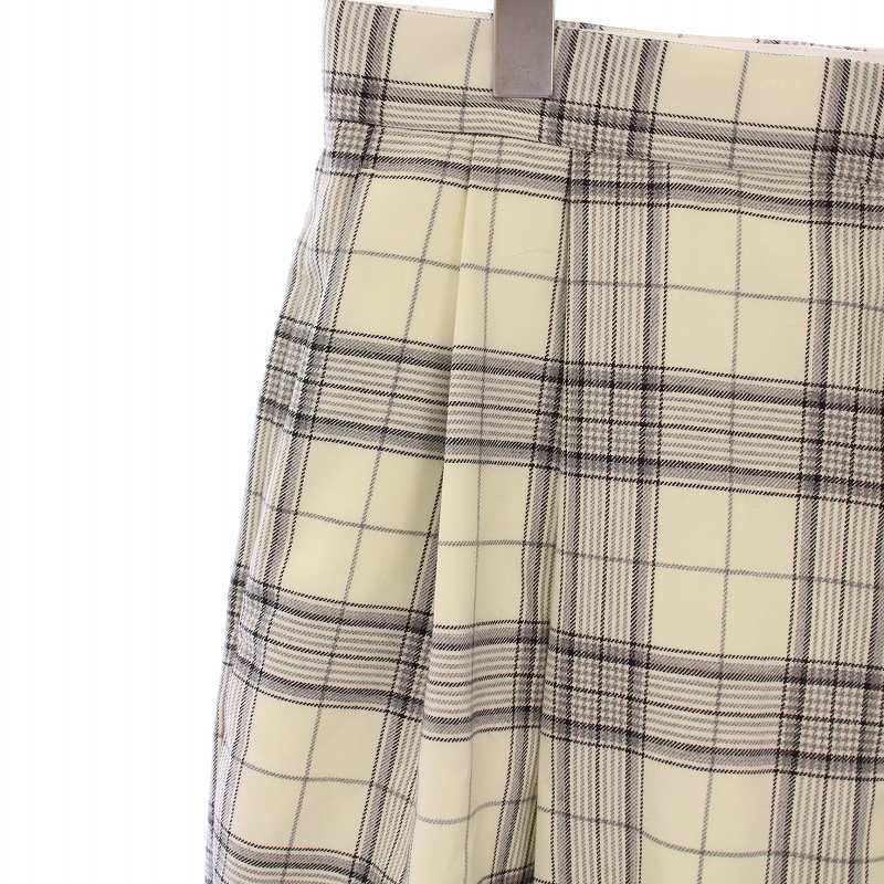 ドゥロワー　Drawer チェック柄　オレンジ　パンツ ウール　日本製　40 ドゥロワー Drawer WINTER1 ウールツイルチェックタックパンツ