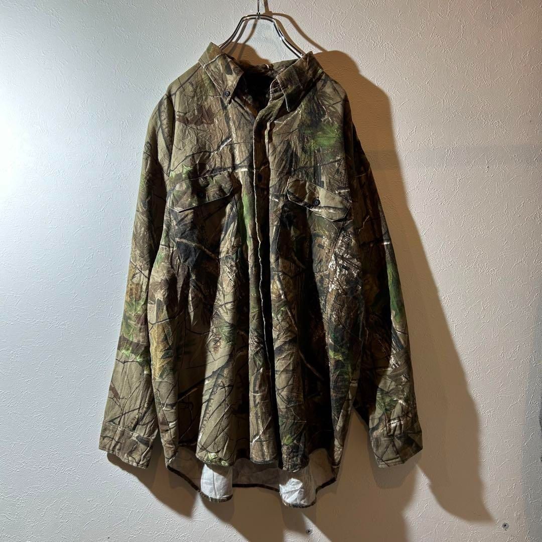 90s vintage 長袖BDシャツ リアルツリーカモ 迷彩 サイズXL