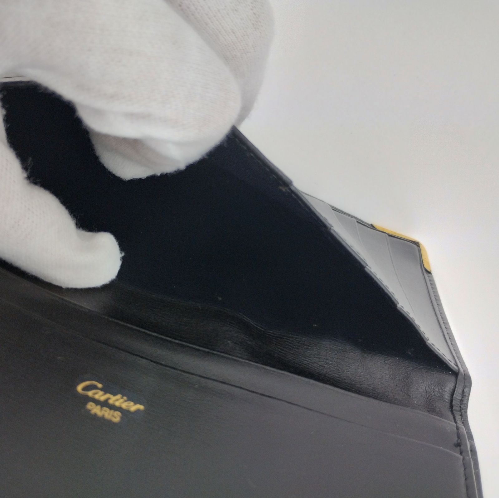 カルティエ サファイアライン 長財布 サファイア ブラック