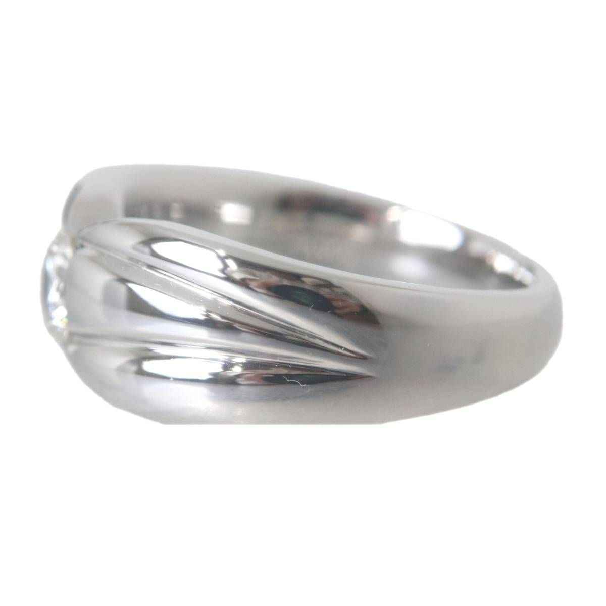 Pt900 プラチナ ダイヤモンド 1P デザイン リング 指輪 10号