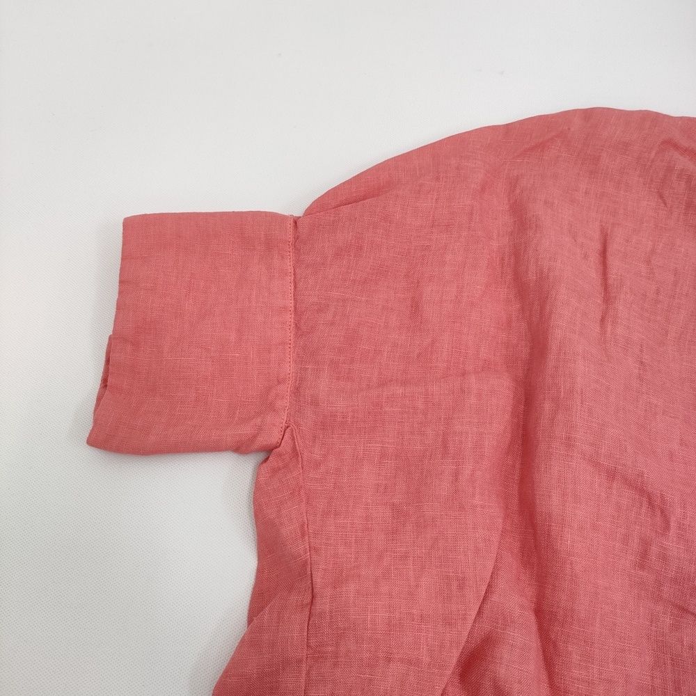 Honnete ハーフスリーブリネンギャザーブラウス 定価30800円 ブラウス シャツ 25SS ピンク レディース オネット【中古】5-0926S♪ Honnete ハーフスリーブリネンギャザーブラウス 定価30800円 ブラウス