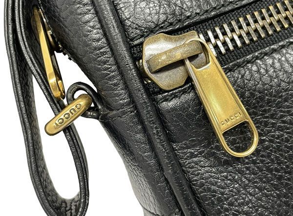 グッチ グッチプリント ショルダーバッグ ポートフォリオ ブラック 黒 メンズ ロゴ レザー GUCCI バッグ 本革 523591