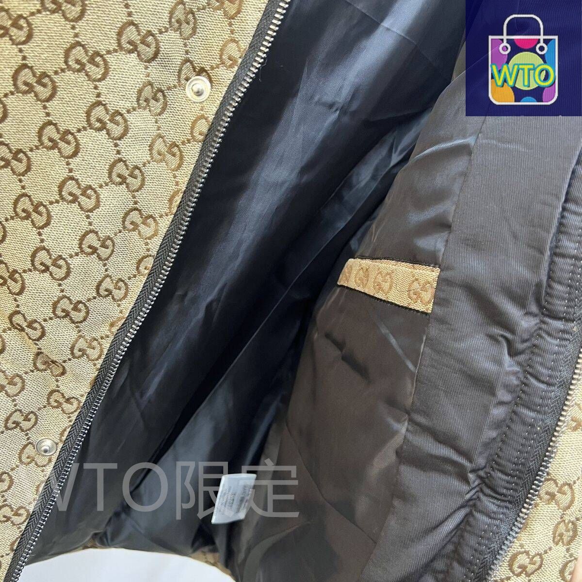【美品・希少】グッチ 2way ダウンジャケット フード GG柄 レザータグ 黒 210.jpg