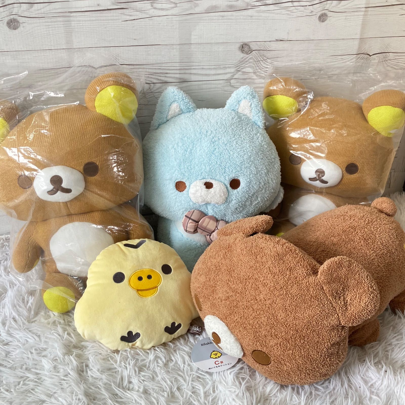リラックマぬいぐるみ5個セット18 リラックマ ぬいぐるみ 5点セット あみぐるみ風ぬいぐるみ XL 未