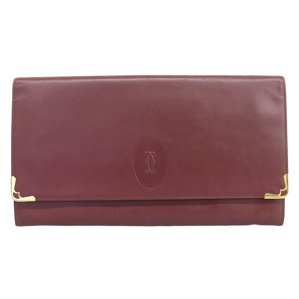 【美品】Cartier マストライン レザー クラッチバッグ 本物保証】 超美品 カルティエ CARTIER マストライン クラッチ