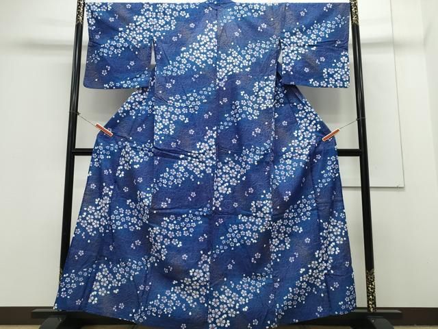 平和屋着物∴夏物 浴衣 綿紅梅 舞桜 金彩 綿 CAAY4627ng