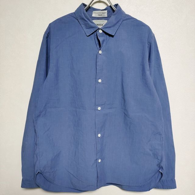 YAECA 14101 dress shirt standard L コットン ブラウス シャツ ブルー