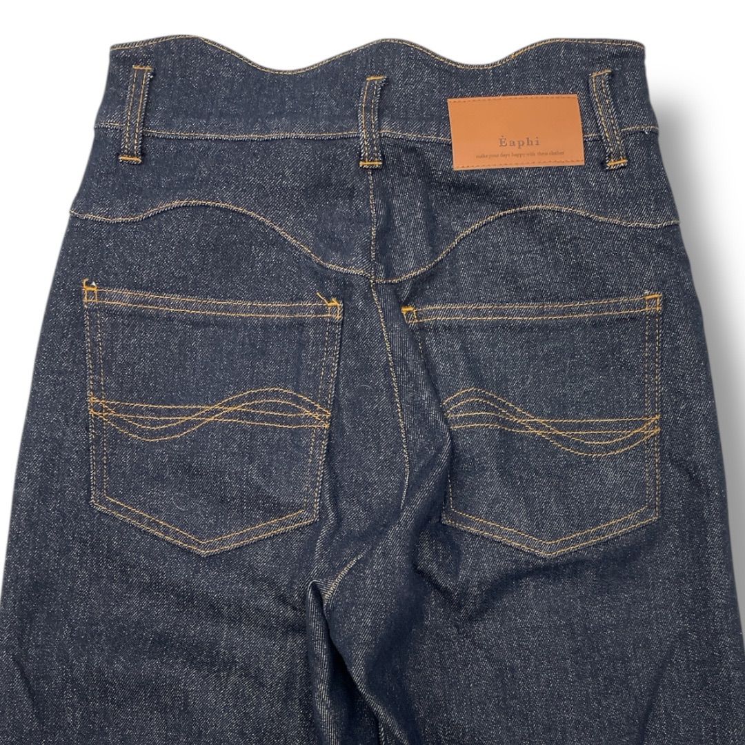 Eaphi ウェーブデザインハイウエストデニムDENIMエフィ Eaphi エフィ ウェーブデザインハイウエストデニム