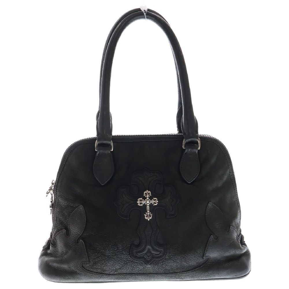 CHROME HEARTS (クロムハーツ) #1 SLOUCHY MO グリークロス装飾フレアニーデストロイレザーハンドバッグ