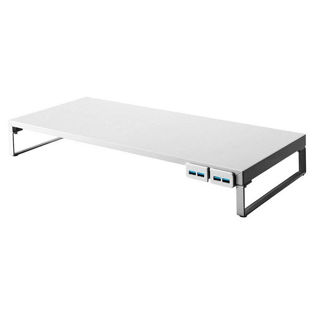 まとめ買い リヒトラブ 机上台 幅590mm USB3.0ハブ付き 白 A-7334-0 3台セット