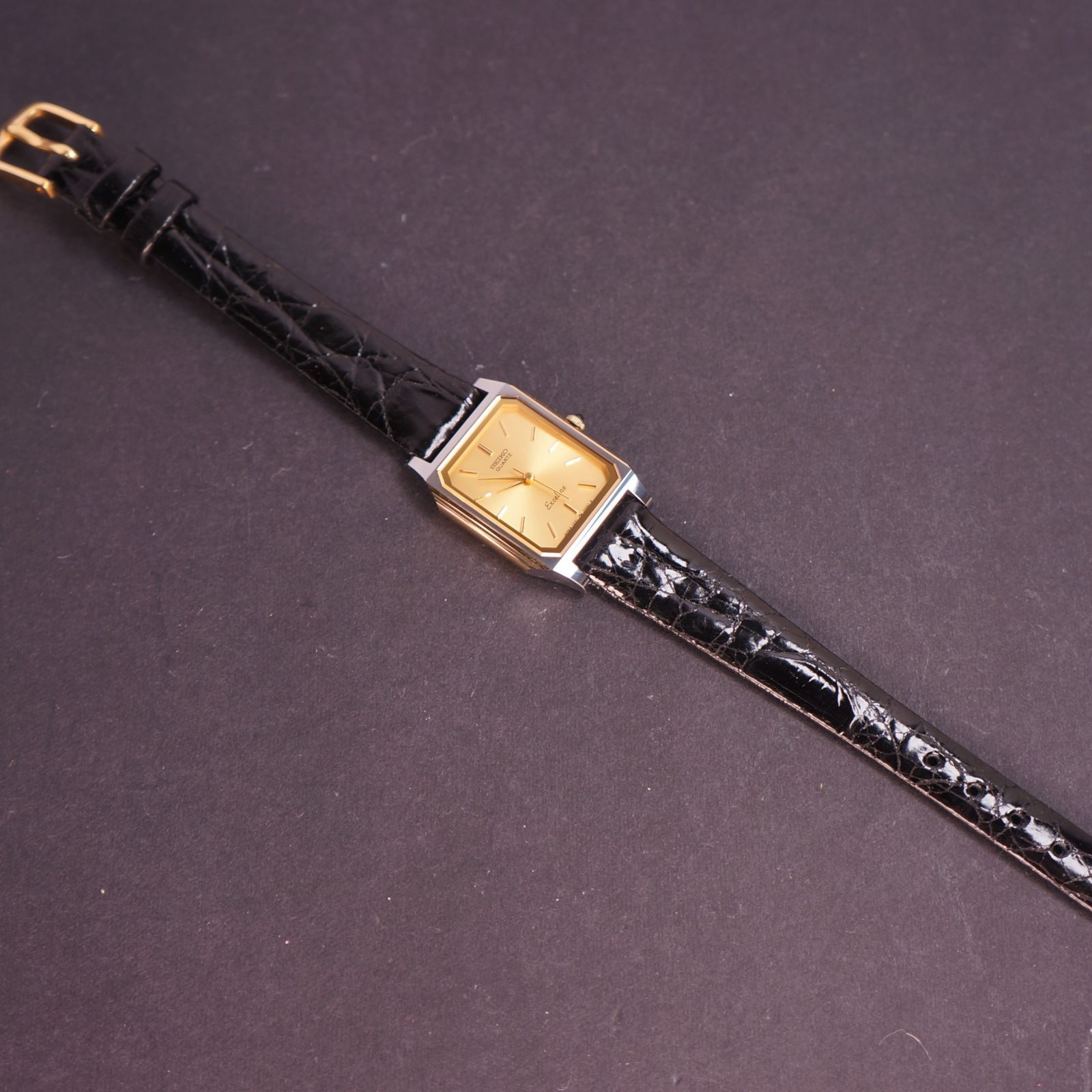 【稼働極美品】SEIKOエクセリーヌ　　電池、ベルト交換済 稼働極美品】SEIKO エクセリーヌ 超硬ケース アンティーク腕時計