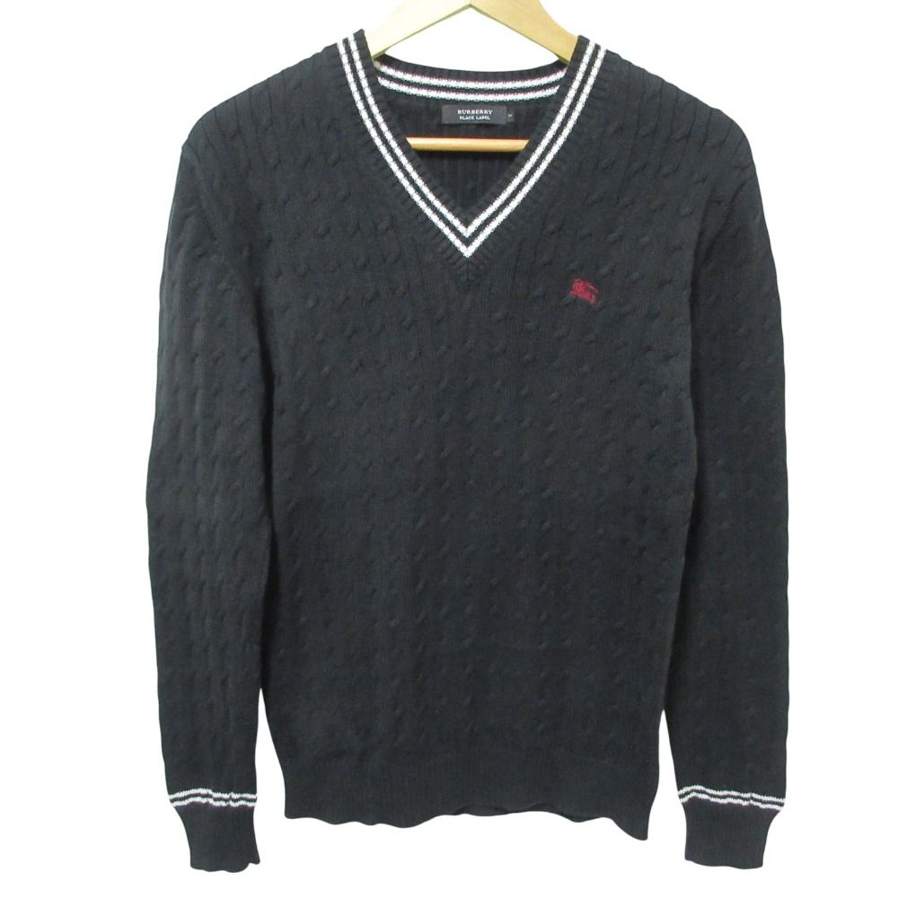 美品◇BURBERRY BLACK LABEL Vネック ニット サイズ2 M