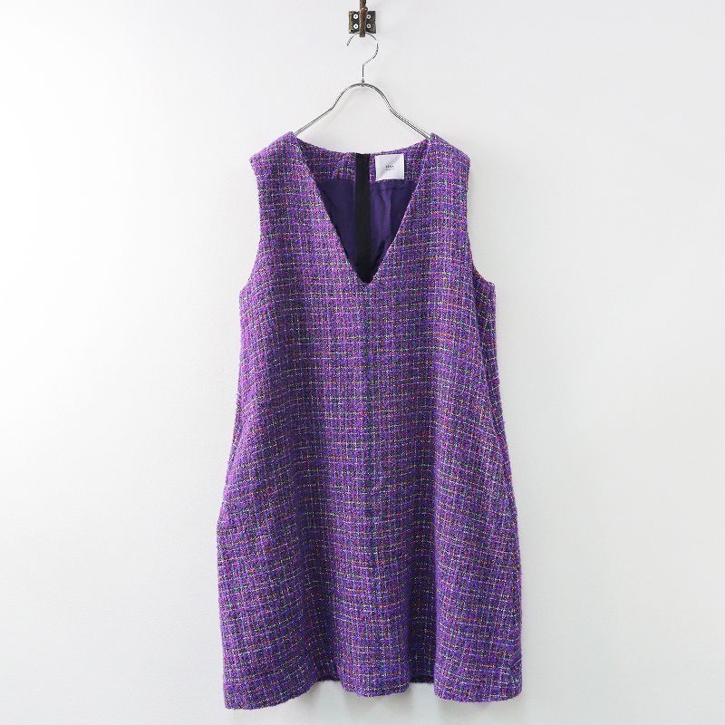 定価4.6万 2022AW イエナ IENA LA BOUCLE カラーツィードVネック